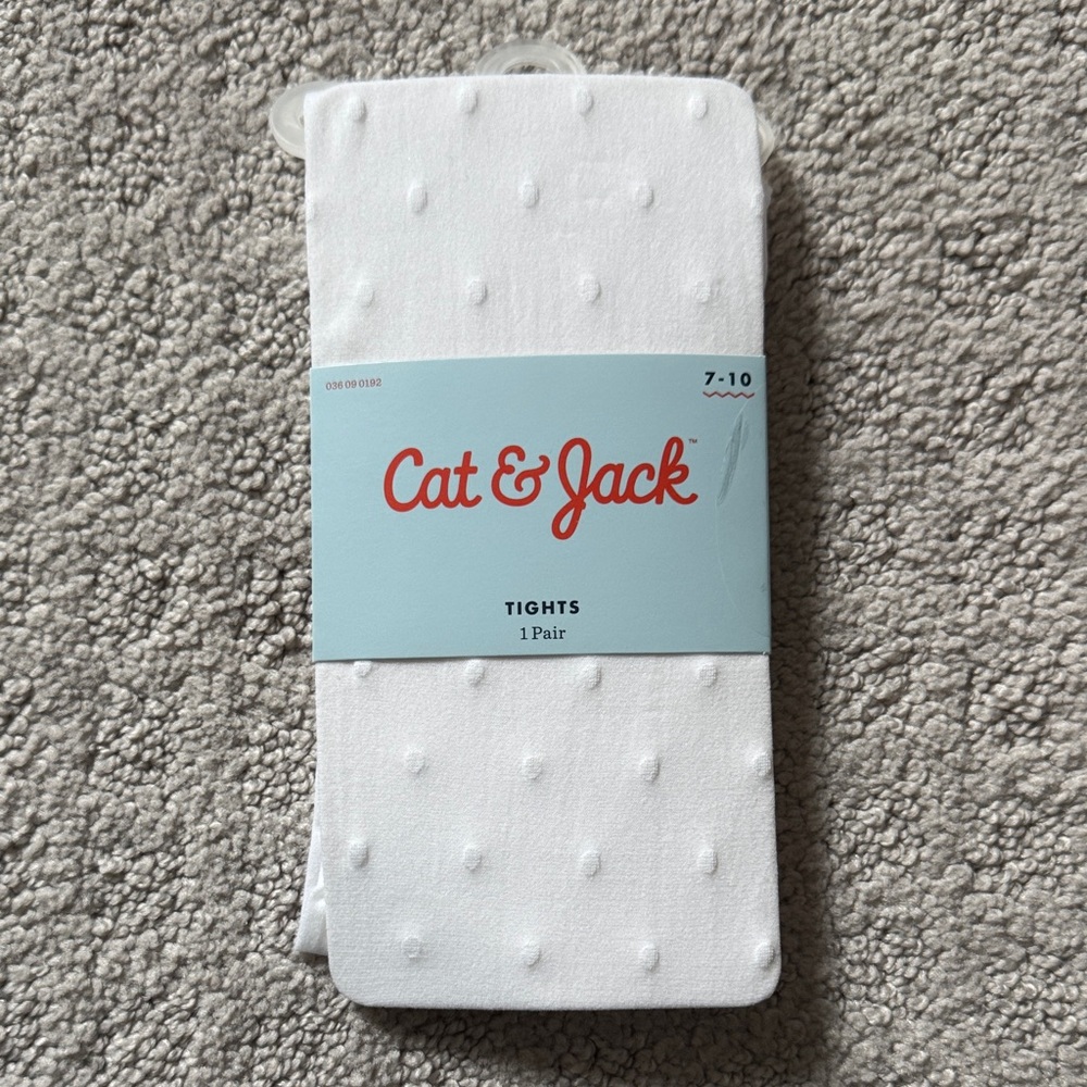 Cat & Jack White Textured Cat Tights